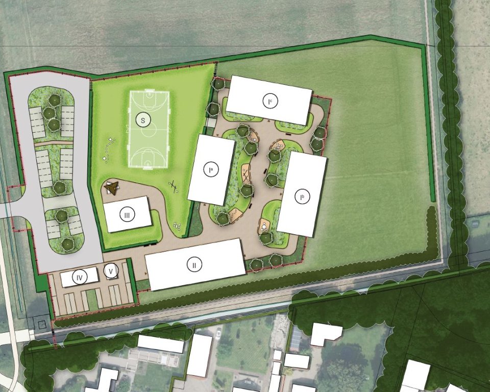 Afbeelding van het inrichtingsplan van de Noodopvang in Bemmel.