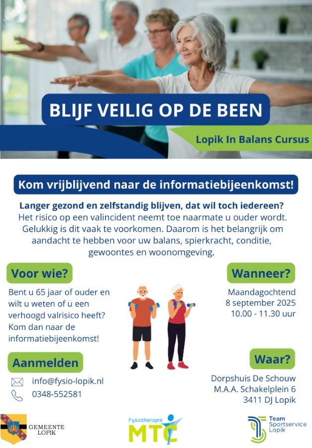 Poster 'Lopik in Balans Cursus'