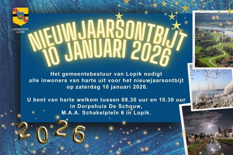 Uitnodiging Nieuwjaarsontbijt 10 januari 2026