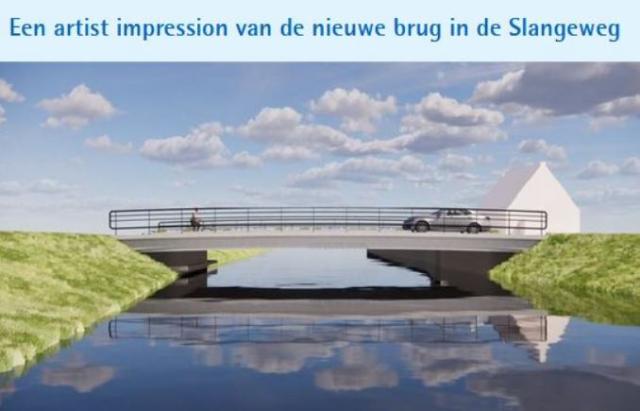 Slangeweg, artist impression nieuwe brug