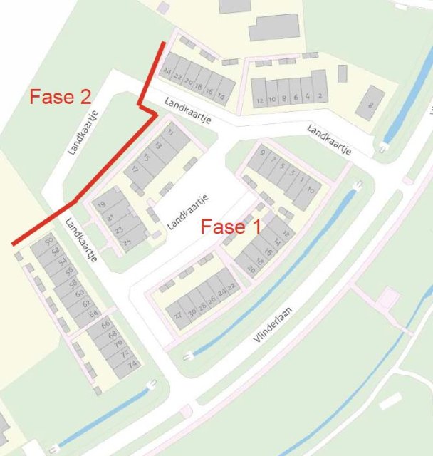 Map van het Landkaartje Fase 1 en Fase 2