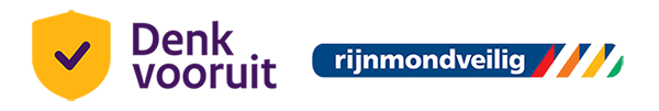 Logo's van Denk vooruit en Rijnmondveilig
