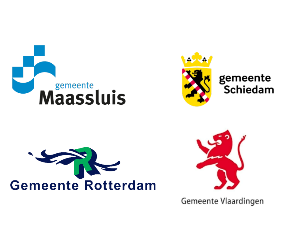 Logo's Maassluis, Rotterdam, Schiedam en Vlaardingen