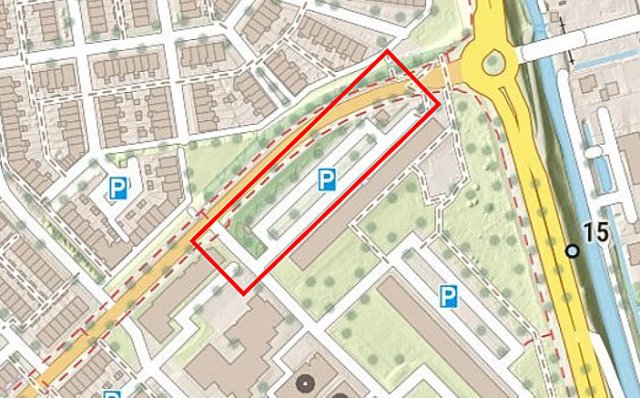 Plattegrond met cameragebied ingetekend bij flat aan Burgemeester Zaneveldstraat