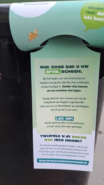 De meeste nieuwe minicontainers zijn inmiddels uitgeleverd en de meeste bestaande containers zijn voorzien van een chip.