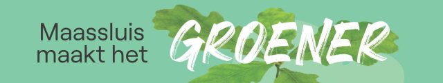 Banner met de tekst Maassluis maakt het Groener