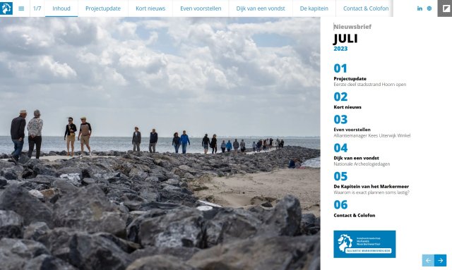 Voorbeeld van de voorpagina nieuwsbrief juli 2023