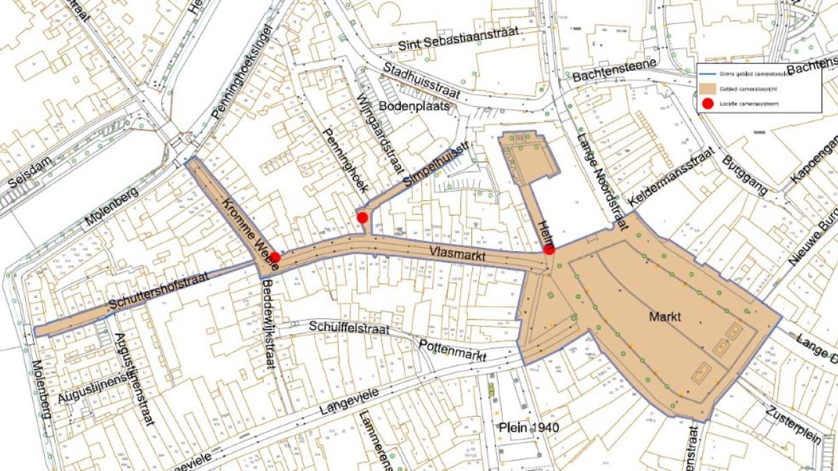 Burgemeester stelt tijdelijk cameratoezicht in op en rond de Vlasmarkt
