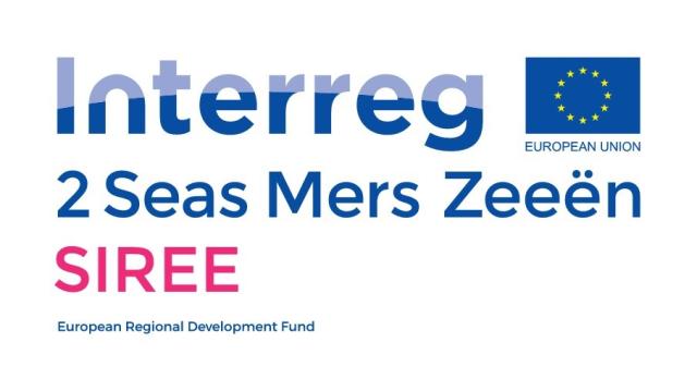 Logo Interreg 2 Seas Mers Zeeën SIREE European Regional Development Fund + logo European Union