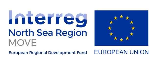 Logo Interreg North Sea Region MOVE European Regional Development Fund en logo European Union