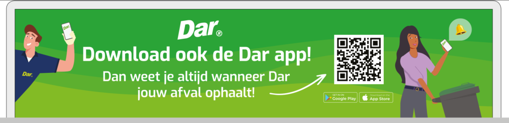 Afbeelding met QR code om de Dar app te downloaden.