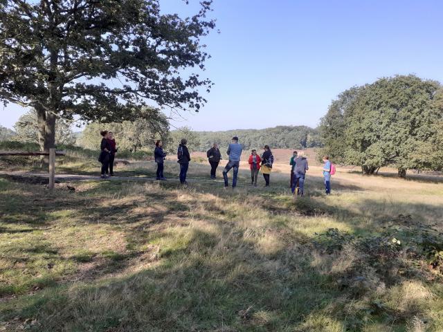 groep wandelaars op de heide