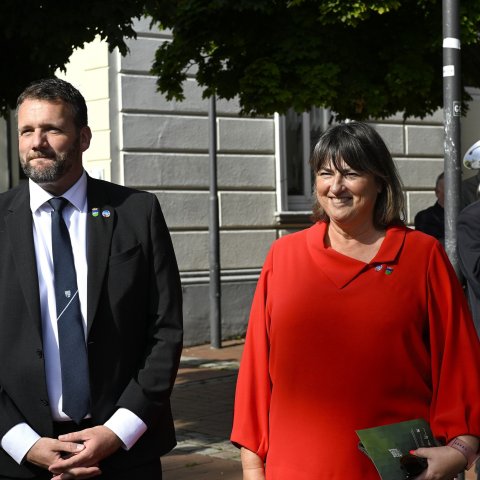 Burgemeester Birgit Op de Laak en burgemeester Andreas Gisbertz