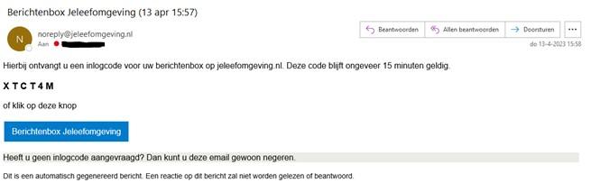 Voorbeeld email van berichtenbox 2