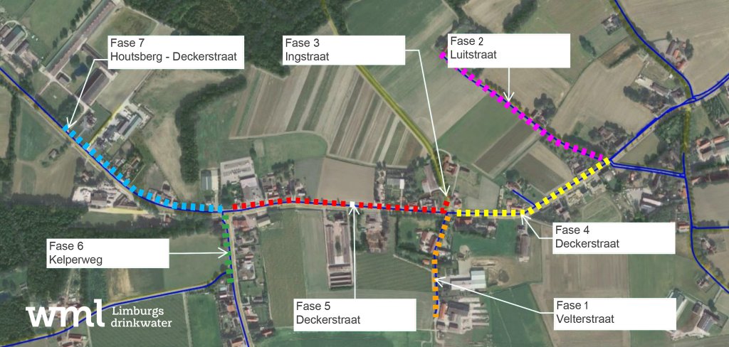 Bovenstaande afbeelding geeft de verschillende fases van de werkzaamheden weer.