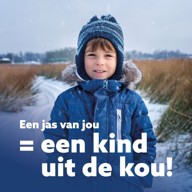 Visual Jassenactie Een jas van jou is een kind uit de kou