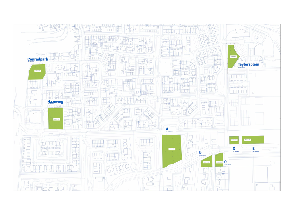 Overzichtkaarst de kleine verwondering met de verschillende gebieden
