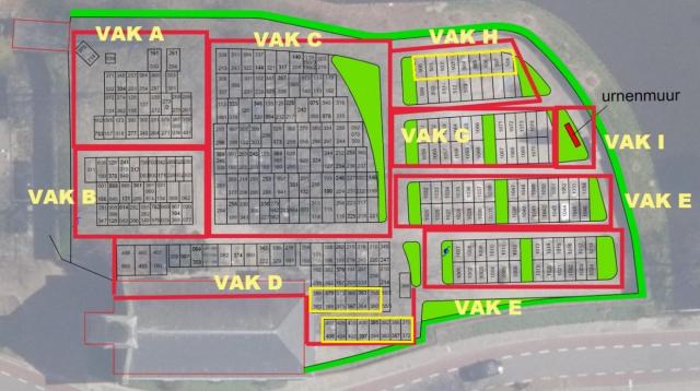 Plattegrond  begraafplaats Nieuwveen