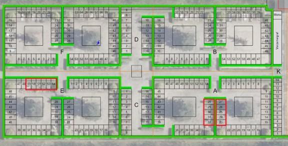 Plattegrond van de algemene begraafplaats aan de Westkanaalweg in Ter Aar