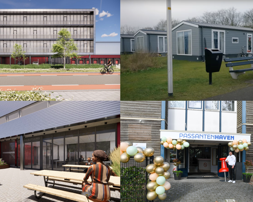 4 afbeeldingen van locaties die mensen kunnen bezoeken