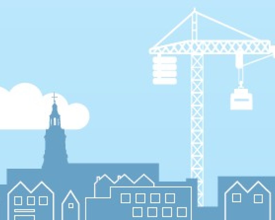 illustratie met hijskraan