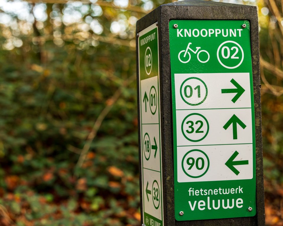 bord fietsnetwerk veluwe