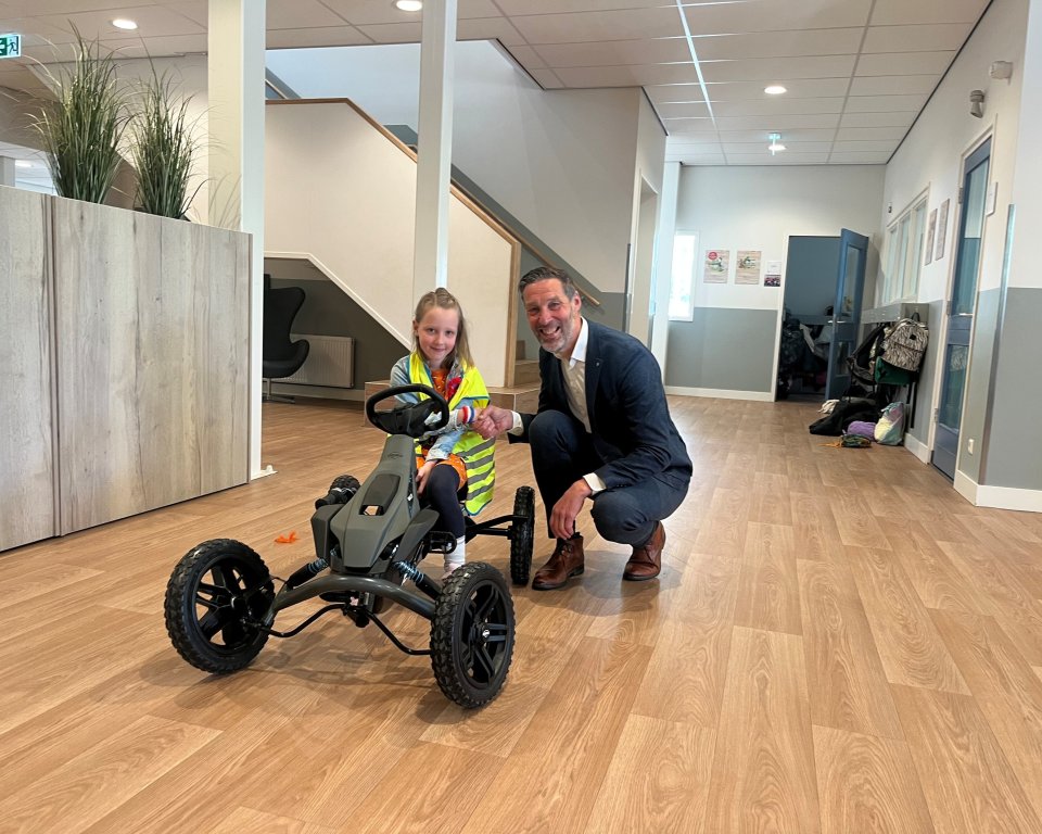 Joy uit groep 4 op de gewonnen skelter