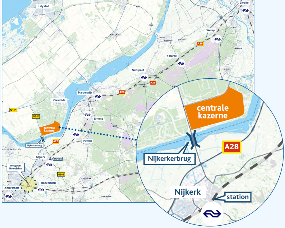 Kaart ingezoomd op defensielocatie