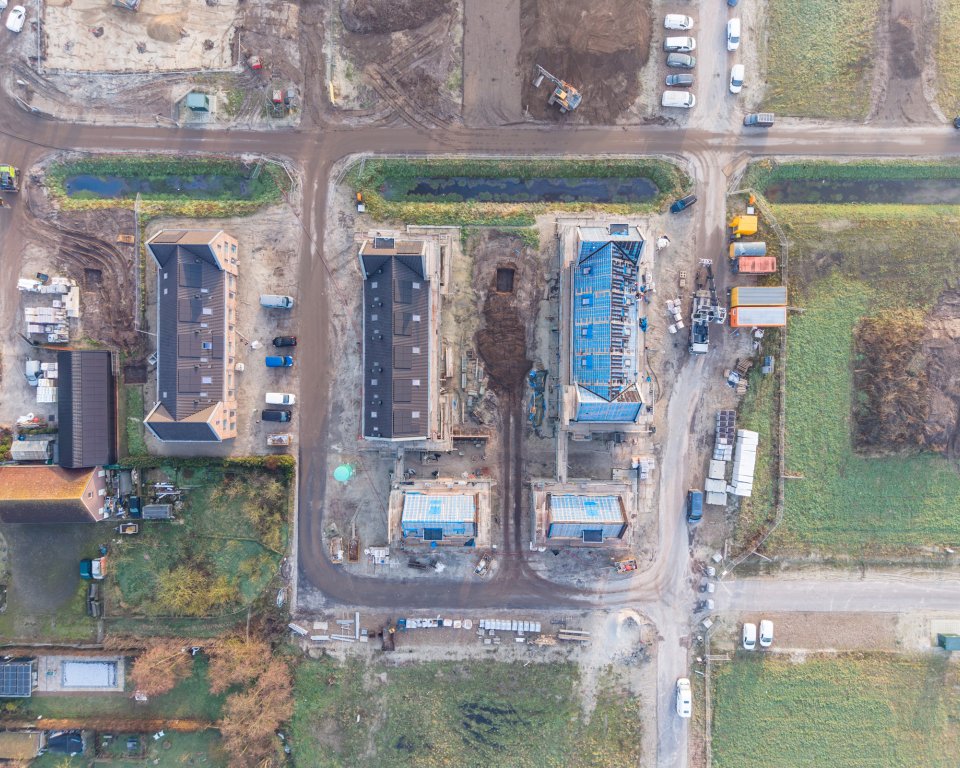 luchtfoto nieuwbouwproject gemeente nijkerk