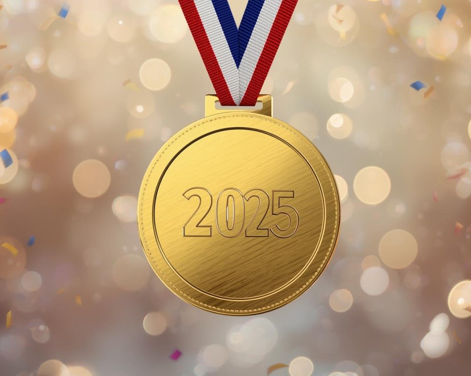 illustratie van een gouden medaille