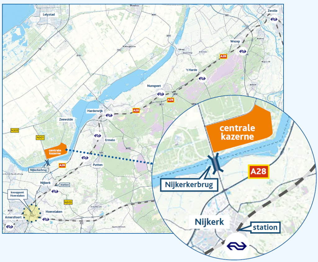Kaart ingezoomd op defensielocatie