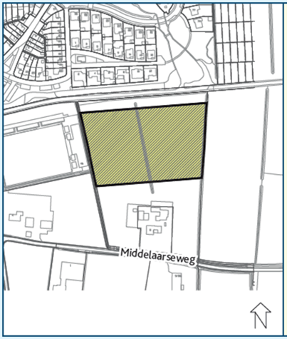 Kaart waarop de locatie Middelaarseweg is aangegeven