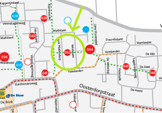 Locatiekaartje speelplek Groot Middendorp