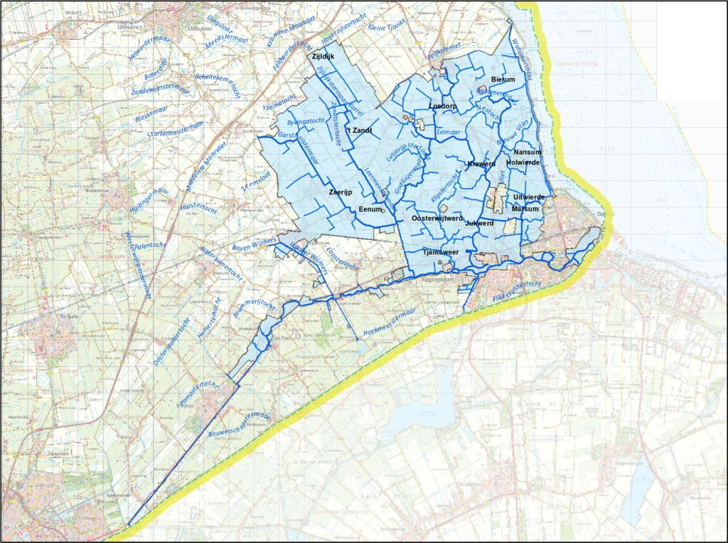 Kaart Peilbesluitgebied Fivelingoboezem