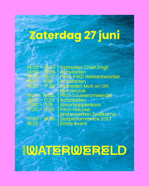 Het programma van Onze Waterwereld op 27 juni 2026