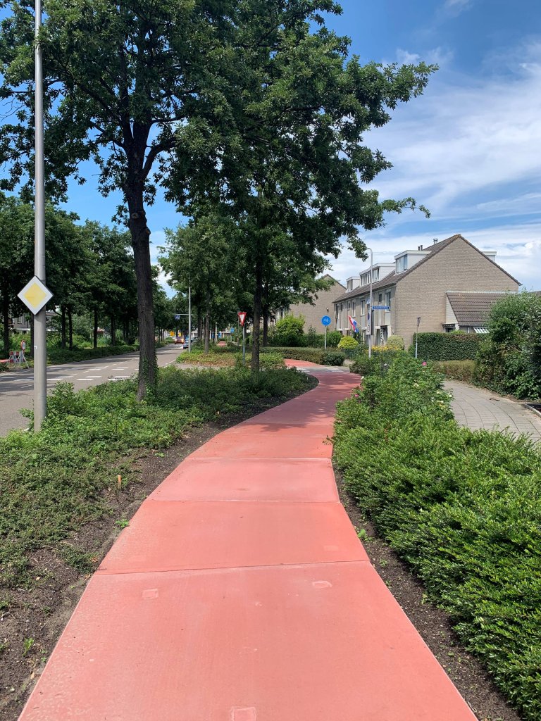 Voorbeeld van een fietspad met Easypath-systeem.