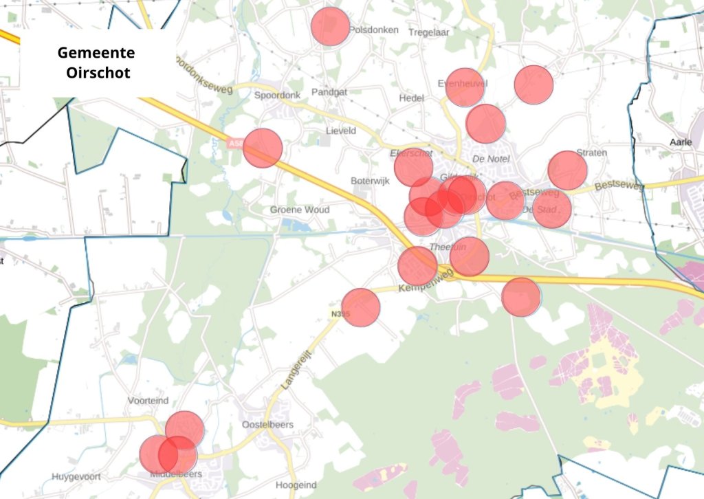 Kaart van de gemeente Oirschot