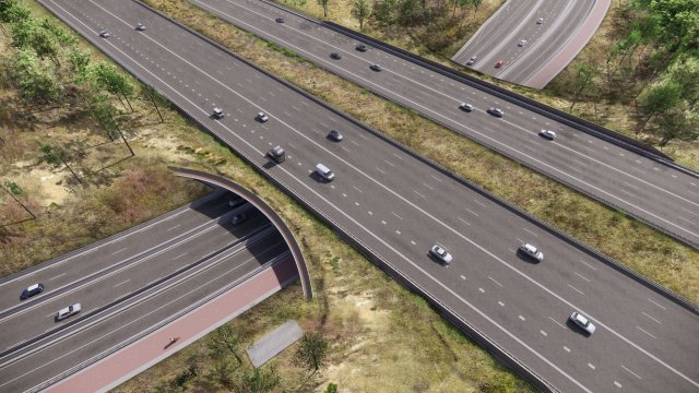 Ontwerp onderdoorgang A58 bij Erica.