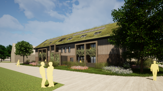 Voorbeeld foto van huizen van het Veld 7.