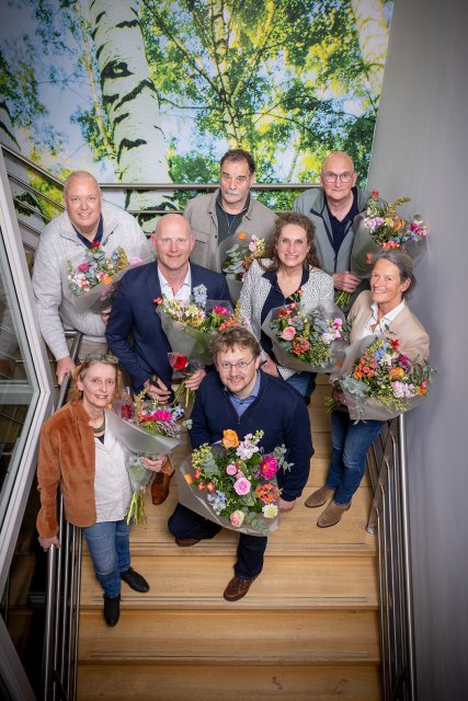 Afscheidsfoto oude raadsleden.