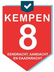 Logo Kempen 8 Eendracht, aandacht en Daadkracht