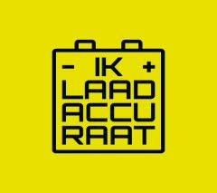 Een batterij met IkLaadAccuraat erin geschreven