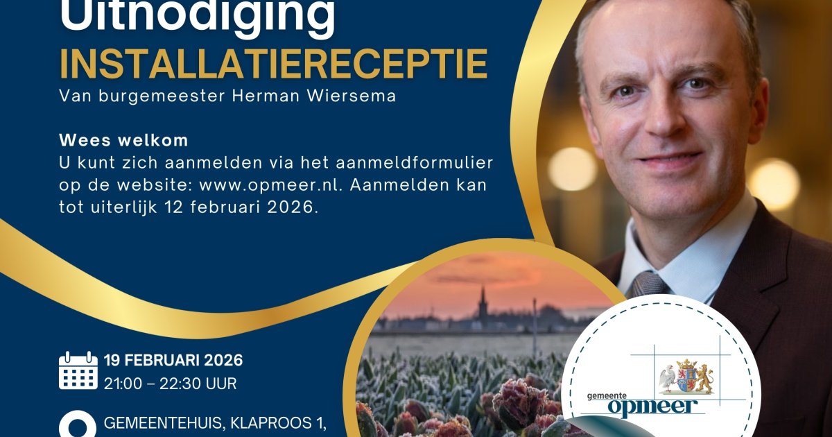 Installatie Herman Wiersema als burgemeester van Opmeer