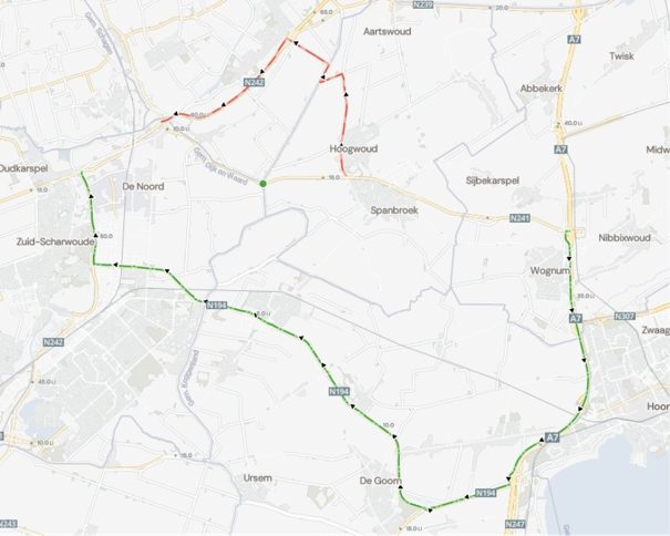 Ovonde Langereis (N241) afgesloten in de nacht van 5 op 6 oktober