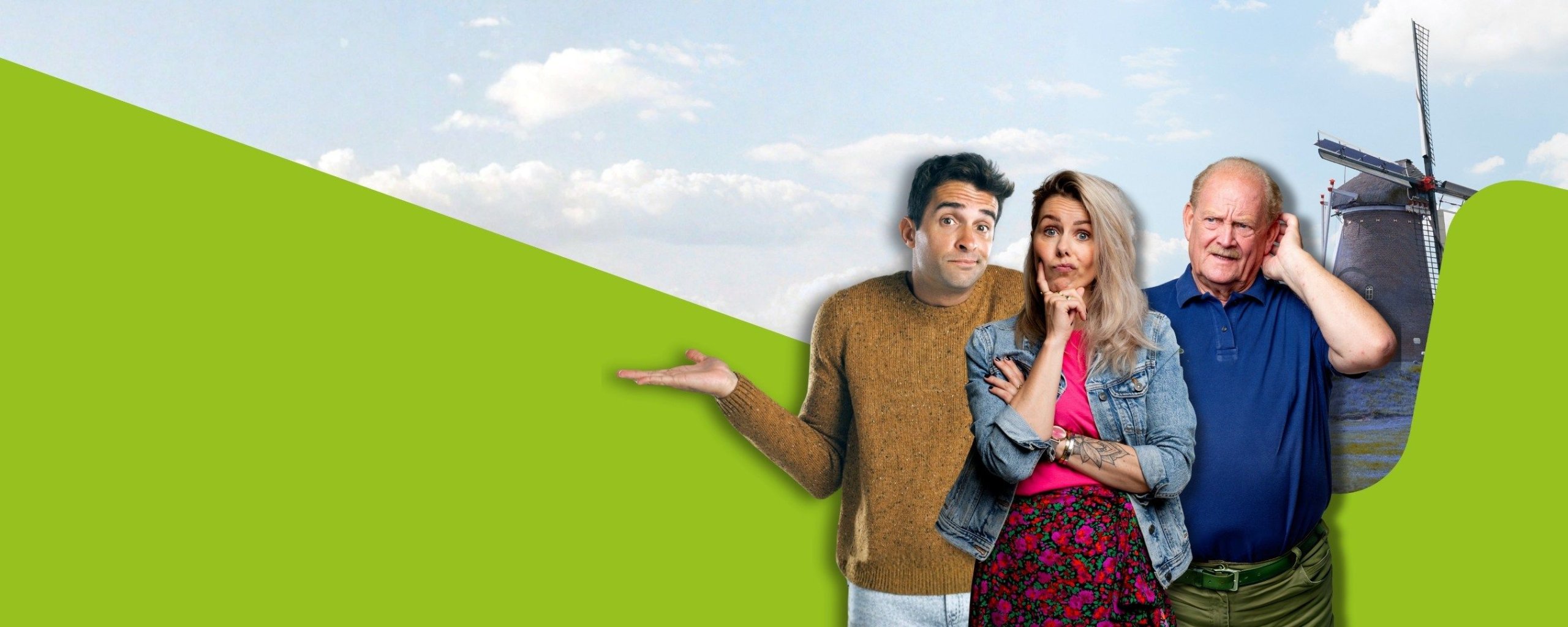 Drie mensen kijken vragend