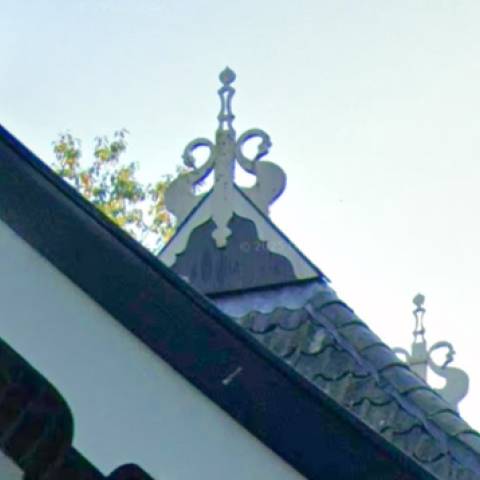 Rijksmonument Weverswal 32, Bakkeveen. Typisch Woudfries uilenboerd