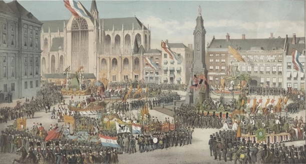Carel Christiaan Antony Last, triomftocht hâlden yn Amsterdam op 19 juny 1865, by gelegenheid fan 'e fiering fan it fyftichjierrich jubileum fan 'e oerwinning by Waterloo, 1865.