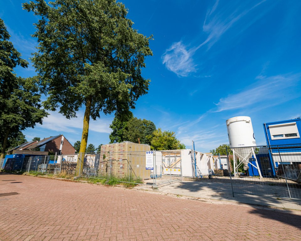 Zicht op een bouwplaats