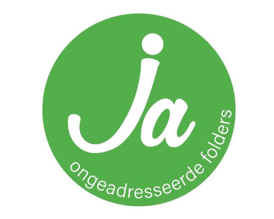 Voorbeeld van een Ja-brievenbussticker