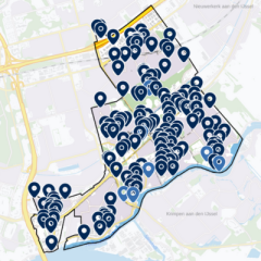 De kaart van het participatieplatform Capellebouwtaandestad.nl met alle grote projecten in de gemeenteprojecten